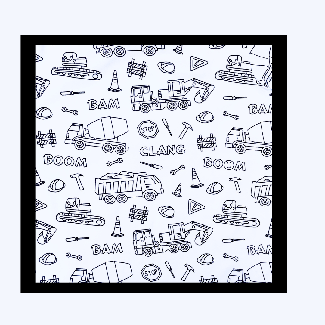 Pyjamas med gravemaskiner